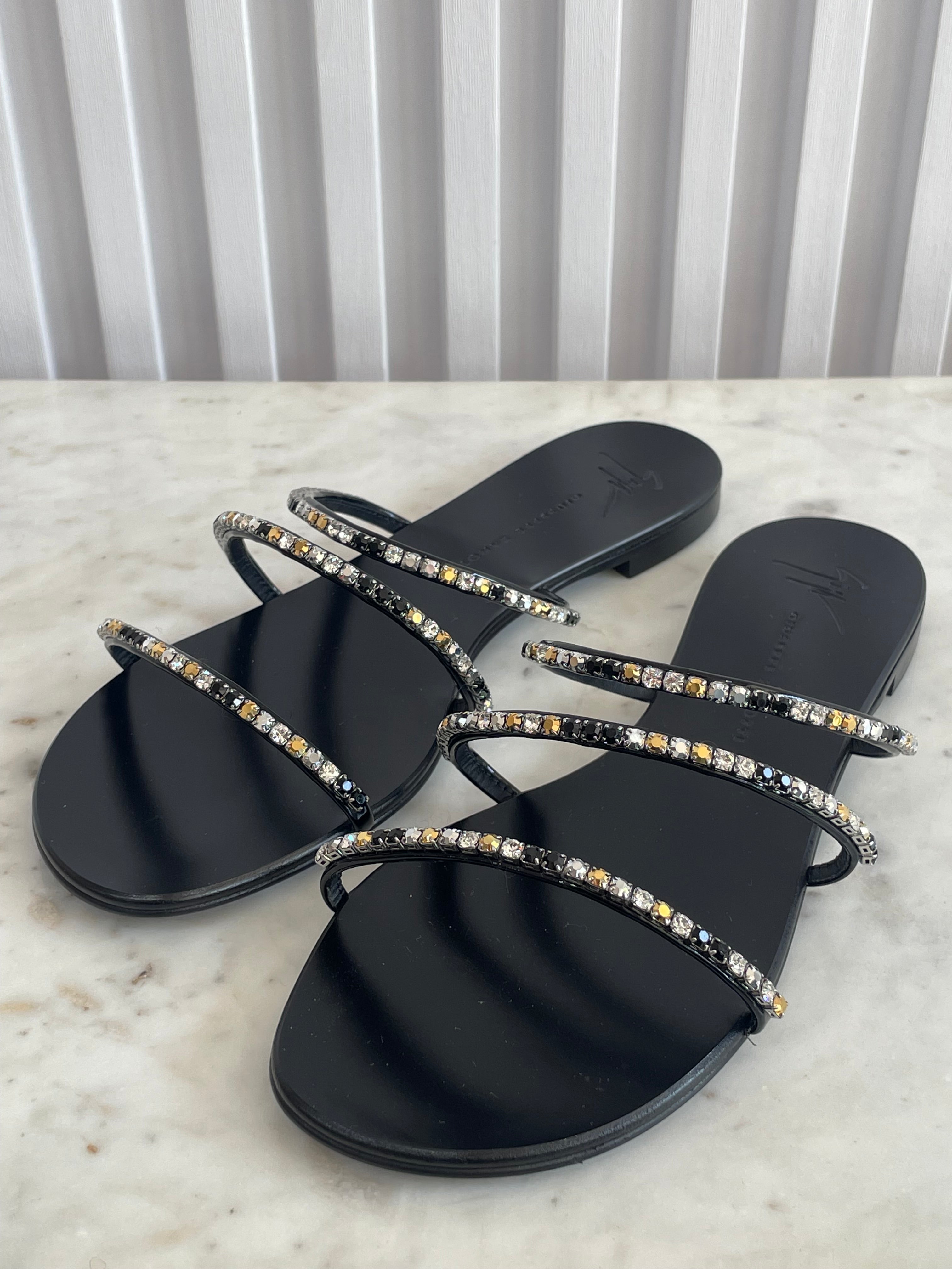 Rhinestone Embellished Sandals