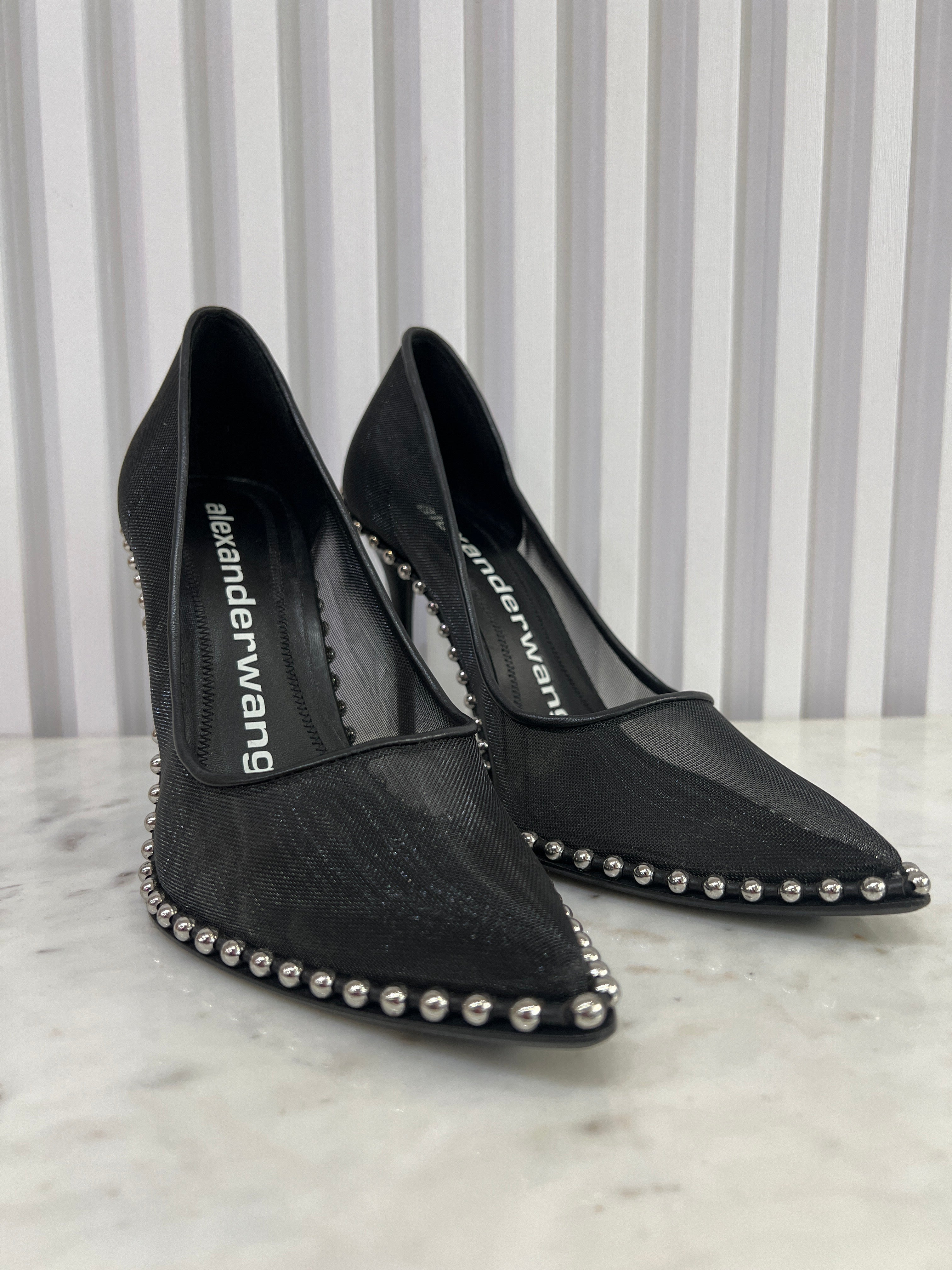 Rie Mesh Studded Pumps