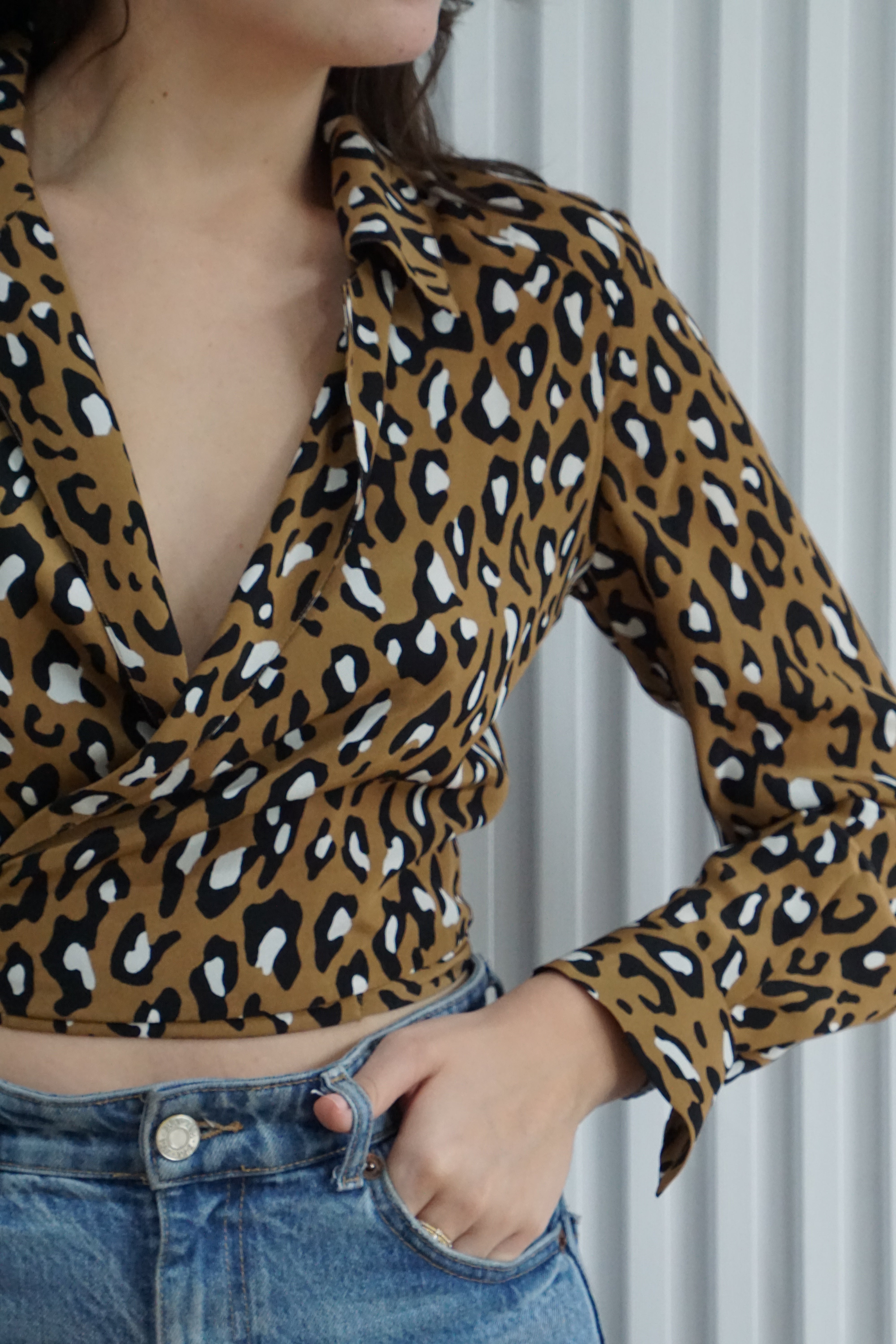 Leopard Wrap Top