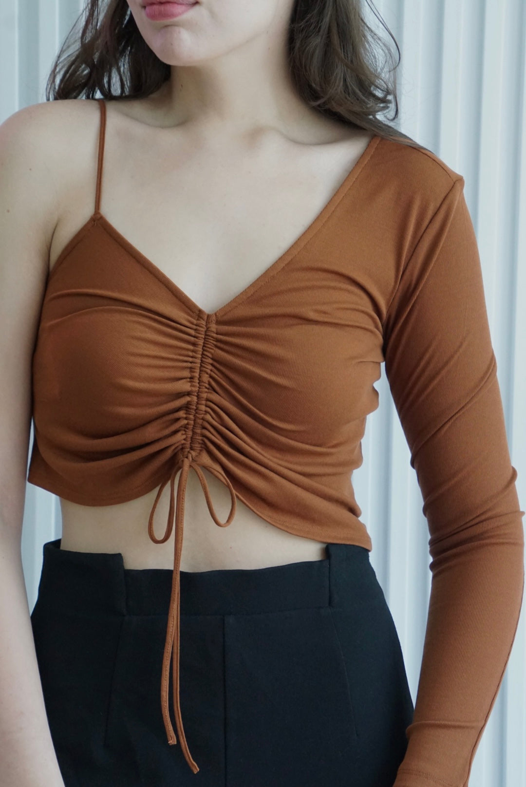 Asymmetrical Ruched Top