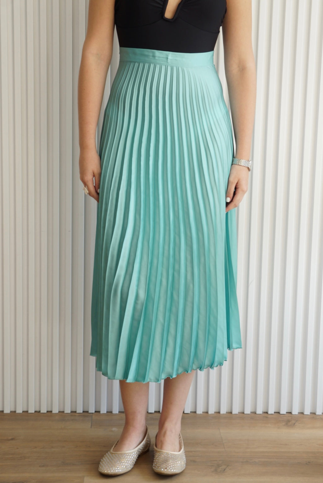 Pleated Midi Skirt