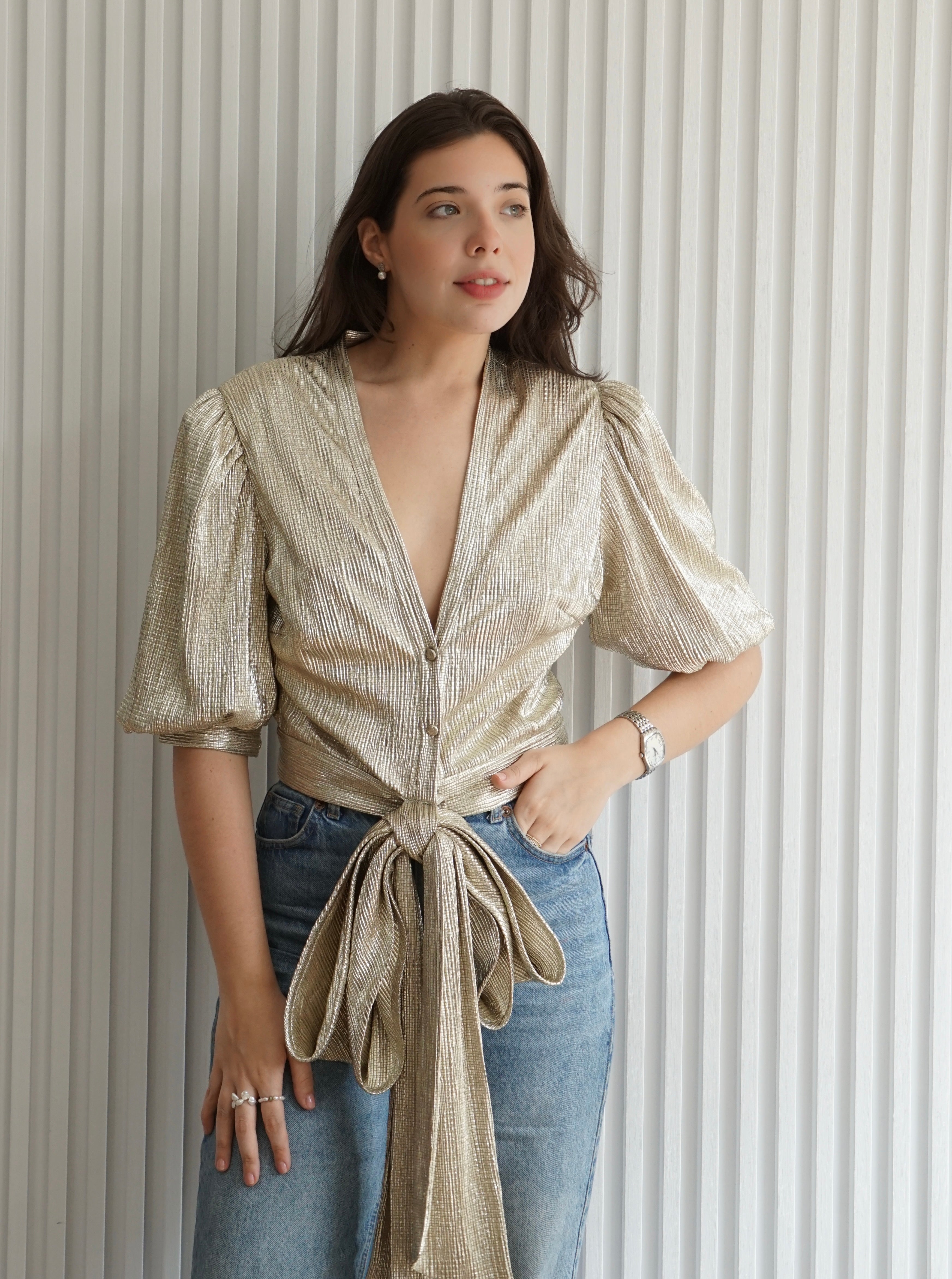 Araucaria Crinkle Lame Blouse