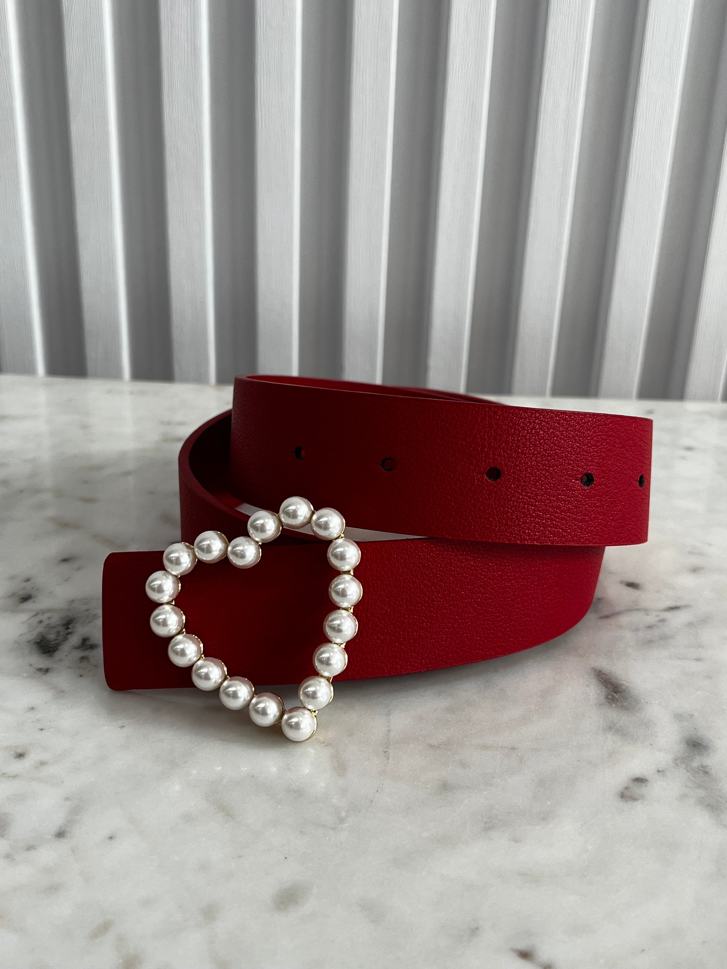 Heart Buckle Leather Belt