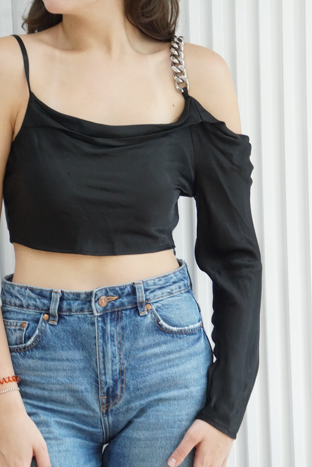 Asymmetric Chain Strap Top