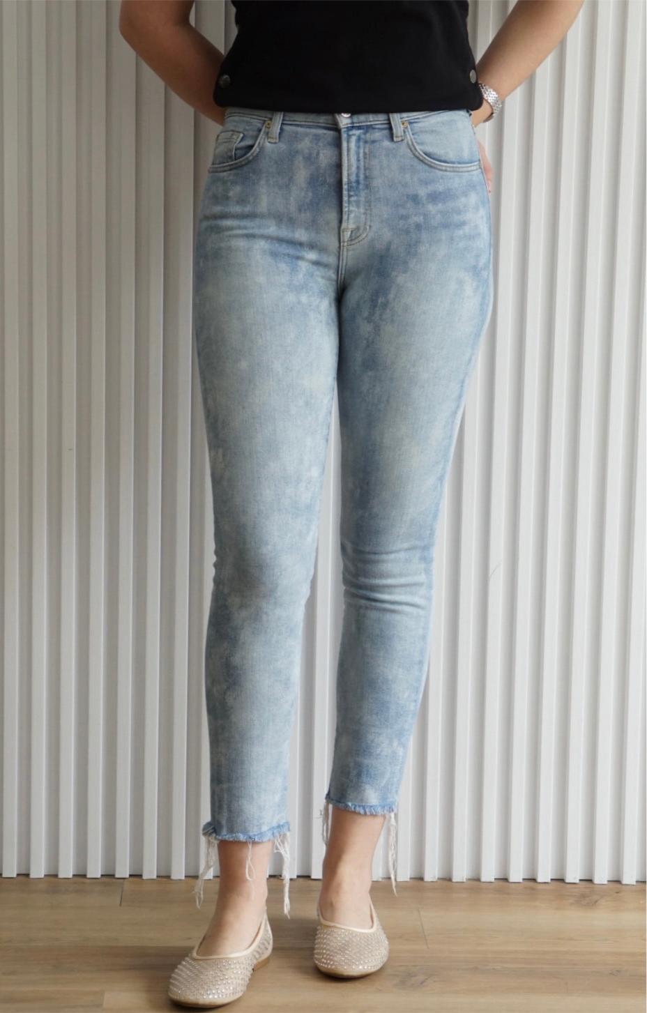 Bleached Denim Pants