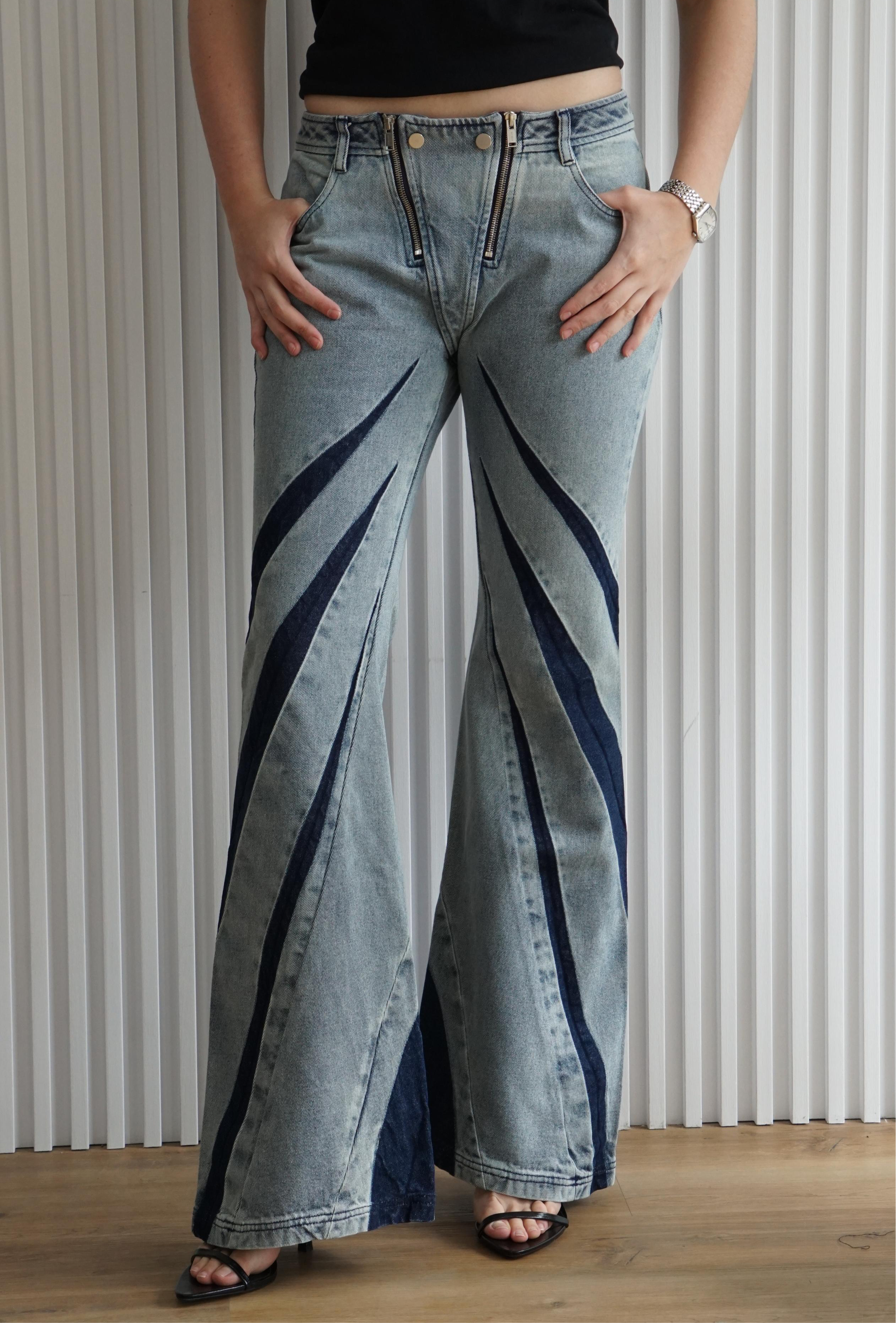 Darted Denim Pants