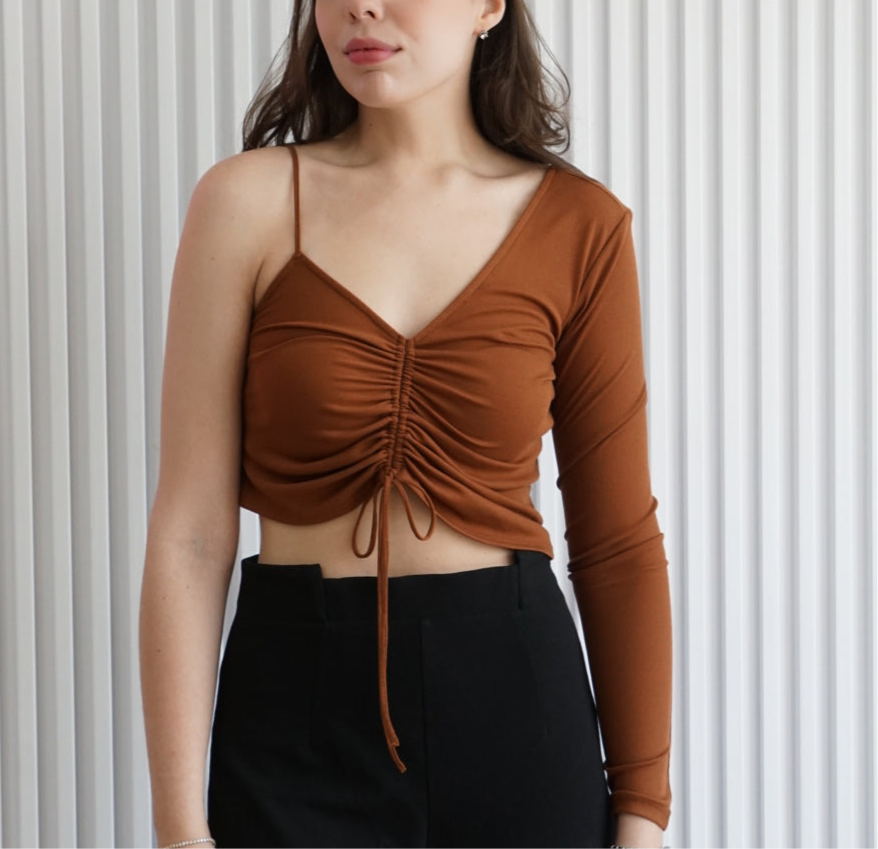 Asymmetrical Ruched Top