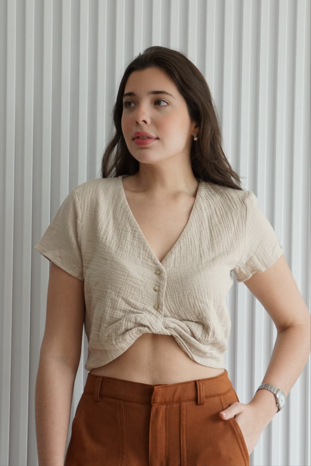 Textured Knot Top