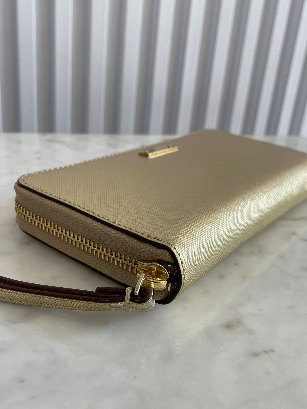 Metallic Zip Wristlet Wallet