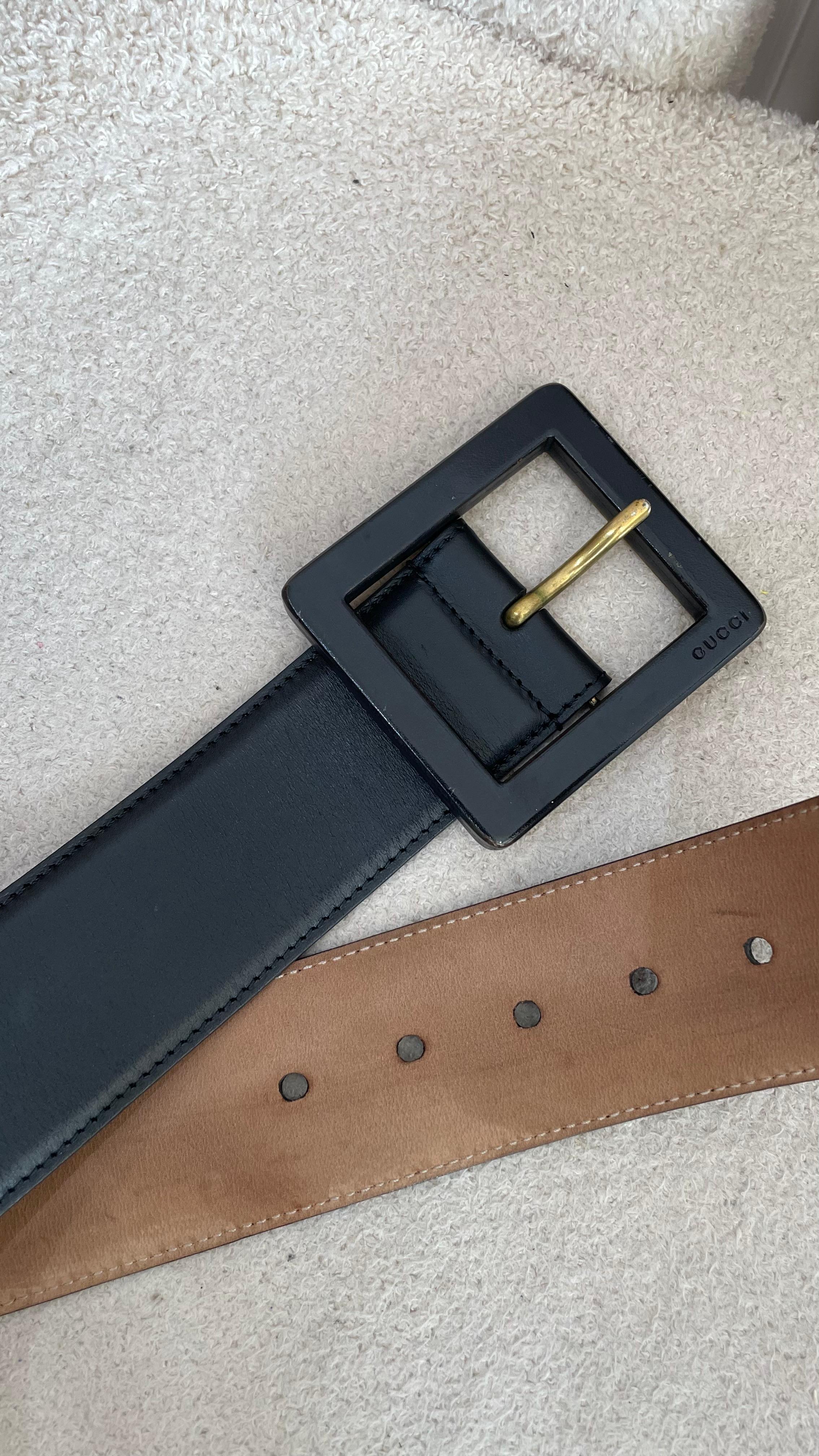 Black Buckle Wide Belt