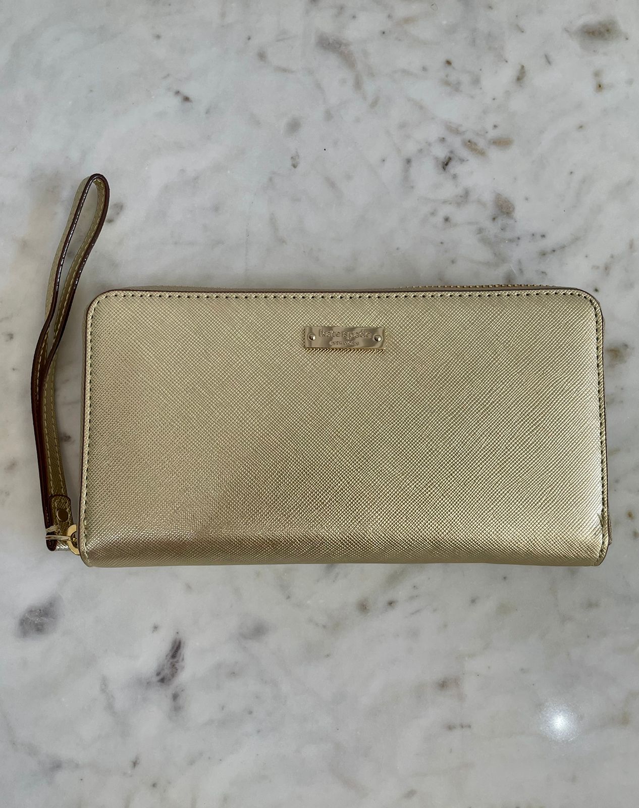 Metallic Zip Wristlet Wallet