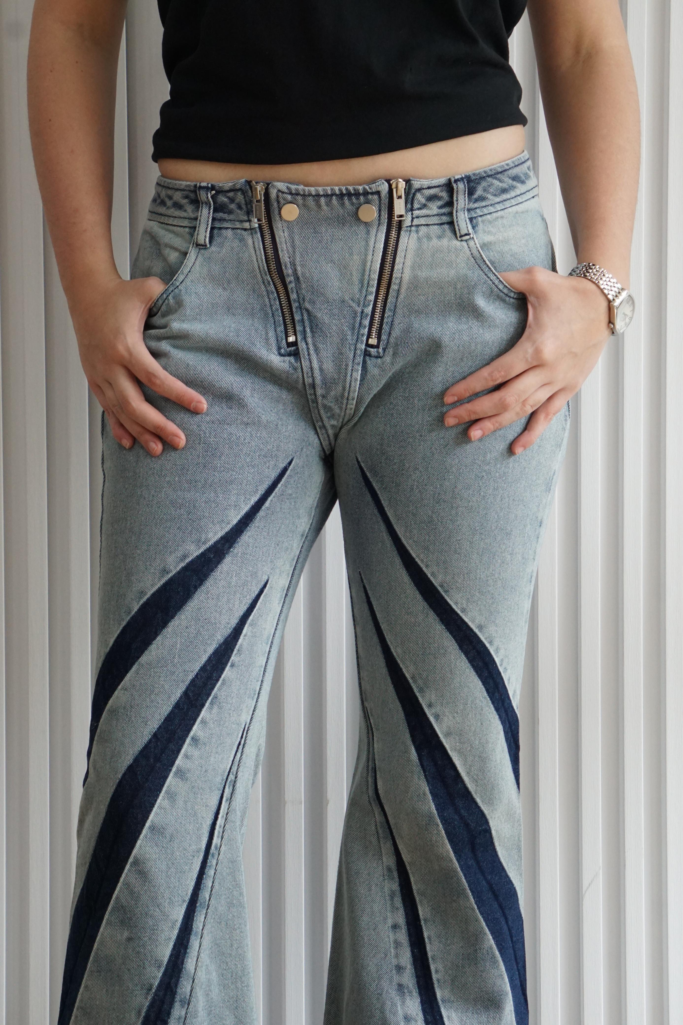 Darted Denim Pants